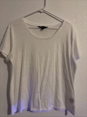 Simply Vera Vera Wang White Short Sleeve Scoop Neck Tee
